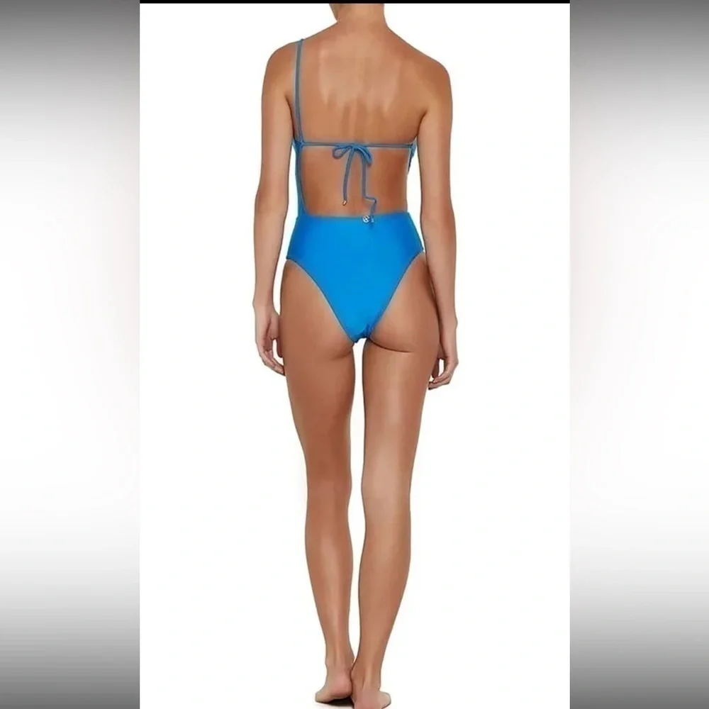 New! ViX Paula Hermanny Solid Iris one piece Swimsuit Blue size Small